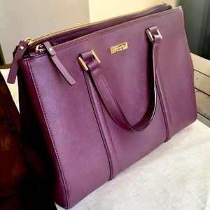 Kate Spade Newbury Lane Loden Wine Burgundy Satchel Crossbody